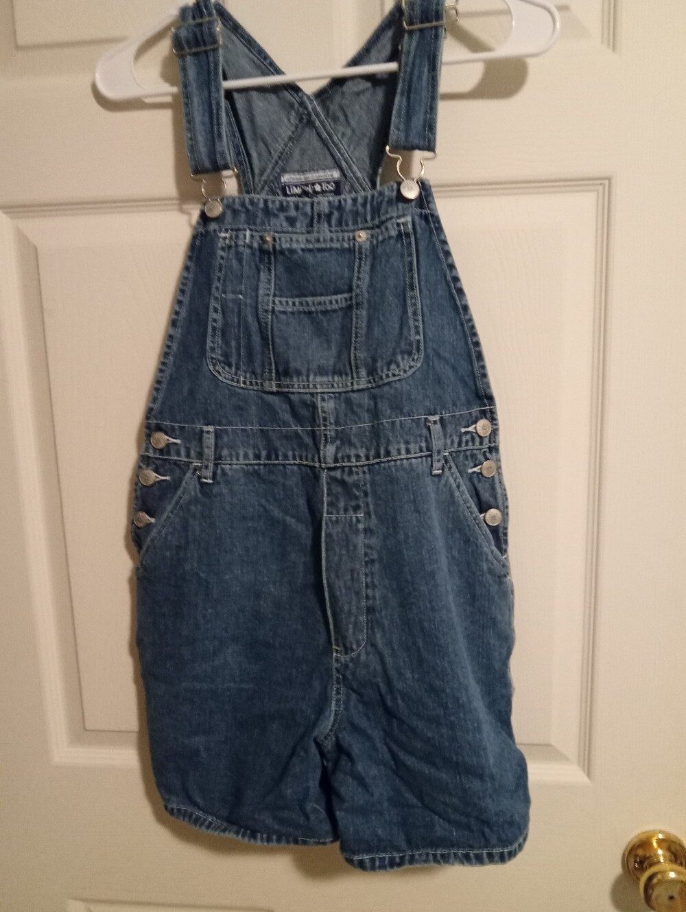 Limited Too Blue Denim Juniors Overalls Shorts